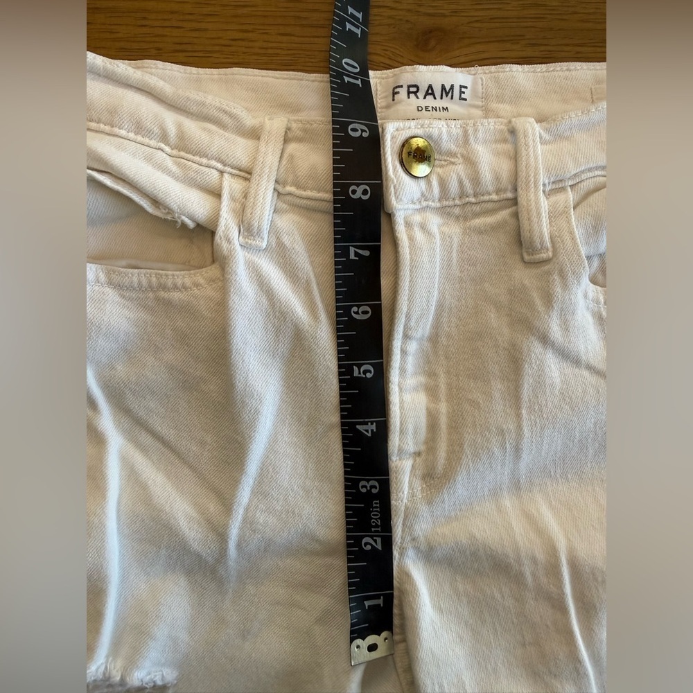Frame Denim Le Boy White Distressed Ankle Jeans Sz 27 - Picture 4 of 12